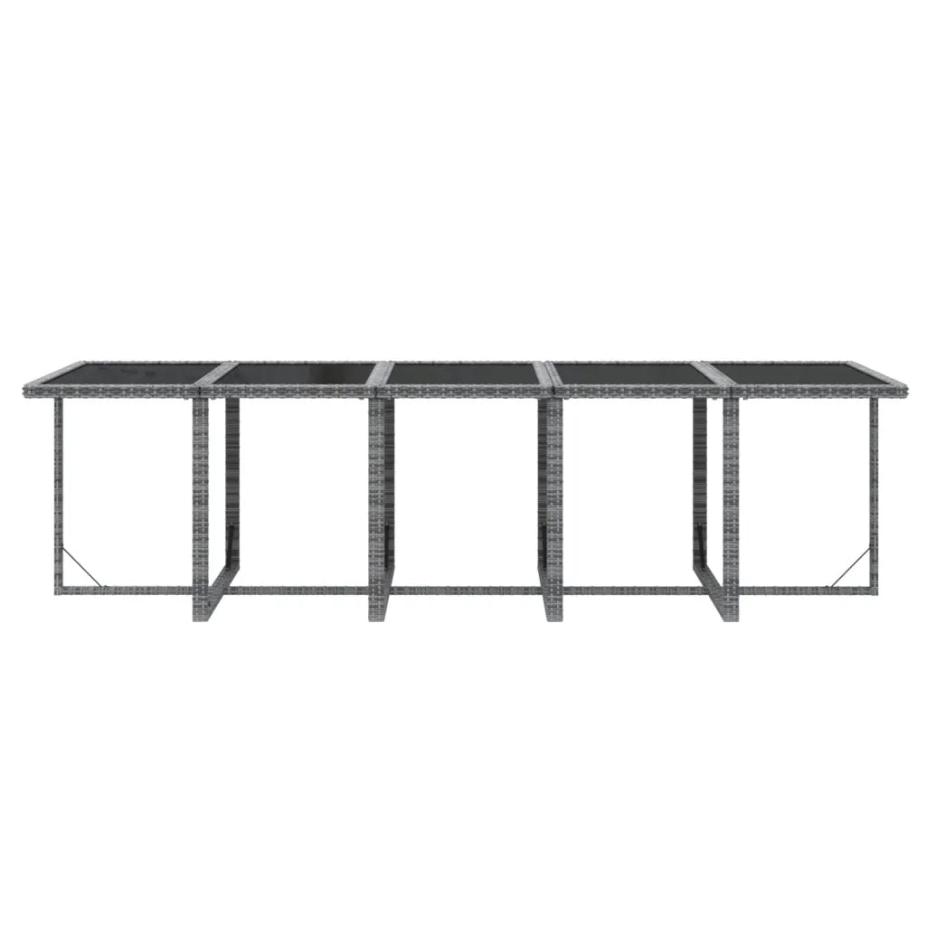 Set da Pranzo per Giardino 11pz con Cuscini Polyrattan Grigio cod mxl 36022