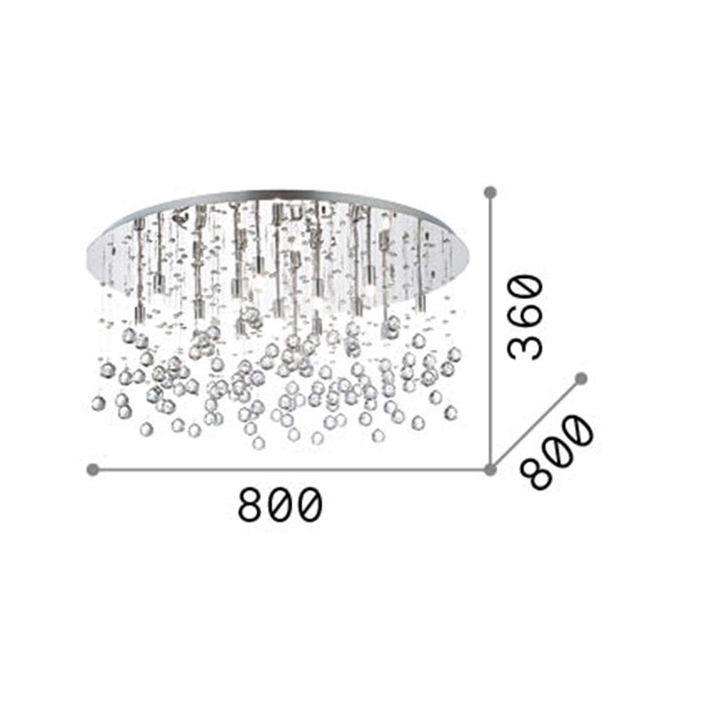 Plafoniera Contemporanea Moonlight Metallo-Cristallo Oro 15 Luci G9 3W 3000K