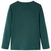 Maglietta da Bambino Maniche Lunghe Verde Scuro 104 13450