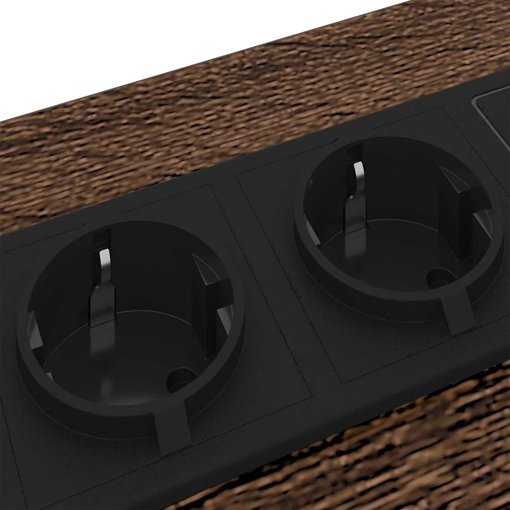vidaXL Comò con stazione di ricarica con cassetto 2 pcs Rovere marrone