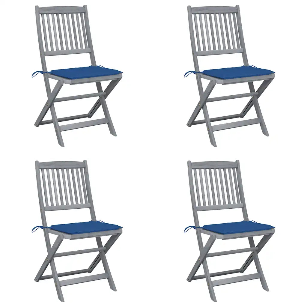 Sedie da Giardino Pieghevoli 4pz con Cuscini in Massello Acacia cod mxl 6349