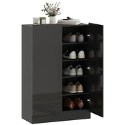 Scarpiera con ante e ripiani regolabili ¨C zephmum ¨C nero brillante 80x30x100 cm