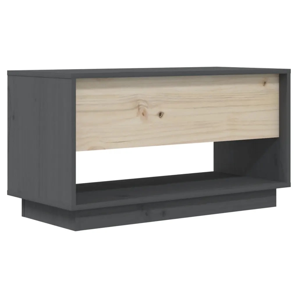 Mobile TV | Armadietto TV | Mobile Porta TV Grigio 74x34x40 cm in Legno Massello di Pino