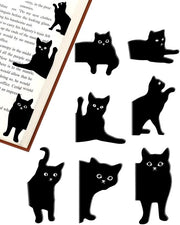 Leggii per libri 7 pezzi - Indicazioni magnetiche - Gatti neri - Regalo per donne - Carta riciclata - Leggero e facile da usare