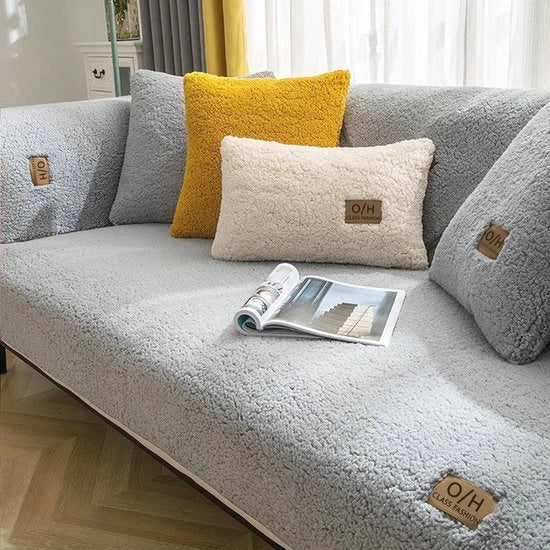 Cuscini per angolo divano - Cuscino per chaise longue a forma L - Grigio velluto - Lavabile - 70 x 210 cm - Cuscino rettangolare per divano