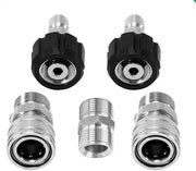 Accessori per pompa ad alta pressione in acciaio inossidabile, adattatore, connessione rapida, set, acciaio inossidabile, 3/8, set a 5 pezzi (22-14)