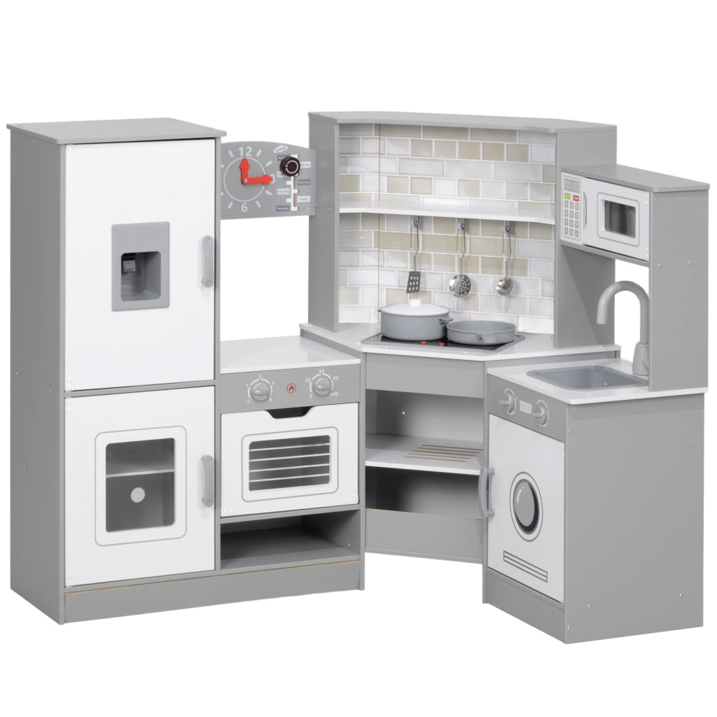 Cucina Giocattolo per Bambini con Suoni Lavello Forno Microonde Lavatrice ¨C Xylo ¨C Grigio