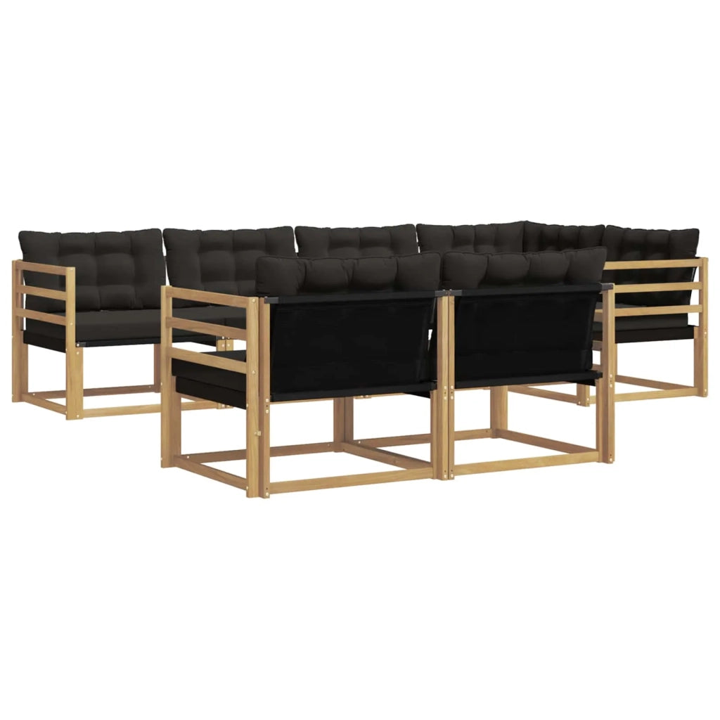 Set di divani da esterno 7 pz Bianco e Nero 3388770