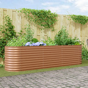 Fioriera Sollevata Effetto Legno Metallo 320 X 80 X 81 cm