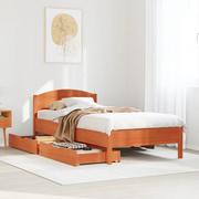 Letto senza Materasso Marrone Cera 90x190 cm in Legno di Pino
