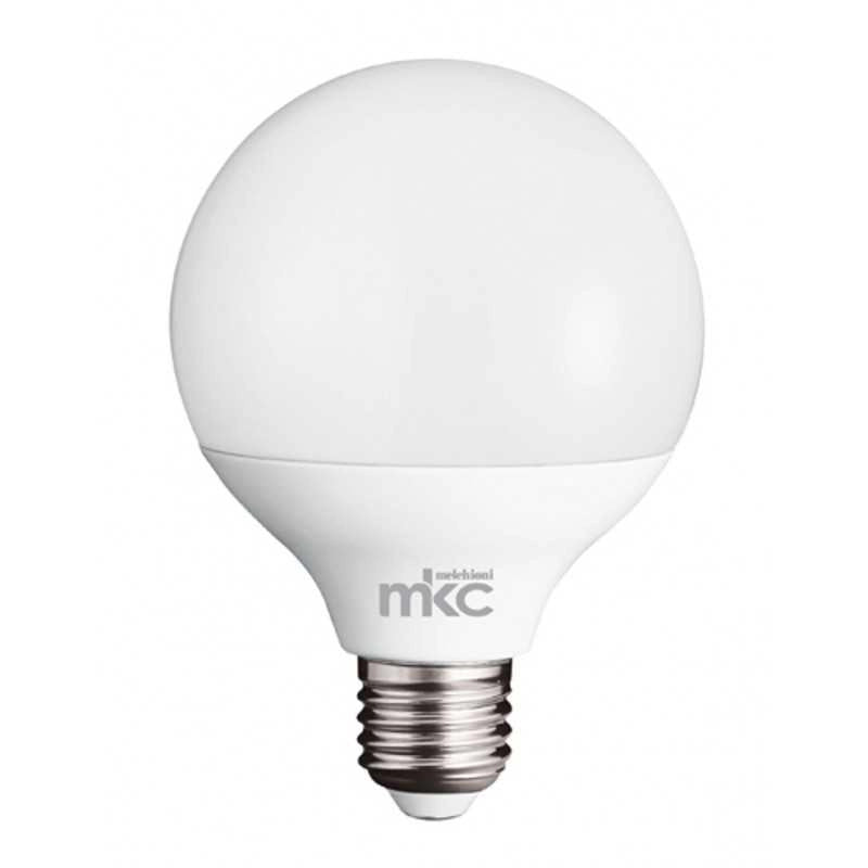 LAMPADINA LED 14W E27 220-240VCA 3000K LUCE CALDA SCATOLA MKC LIGHT GLOBO 90 - Melchioni