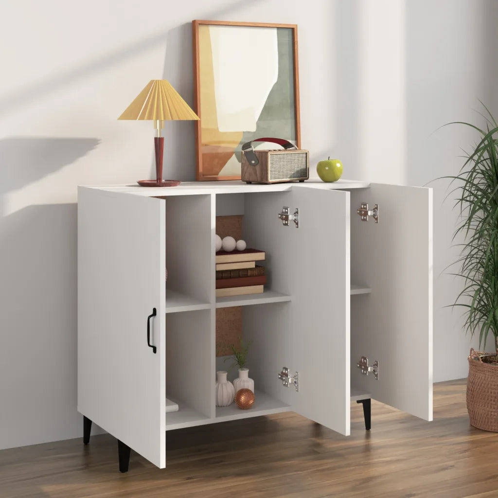 Credenza | Madia | Buffet da pranzo | Armadio da pranzo Bianca 90x34x80 cm in Legno Multistrato