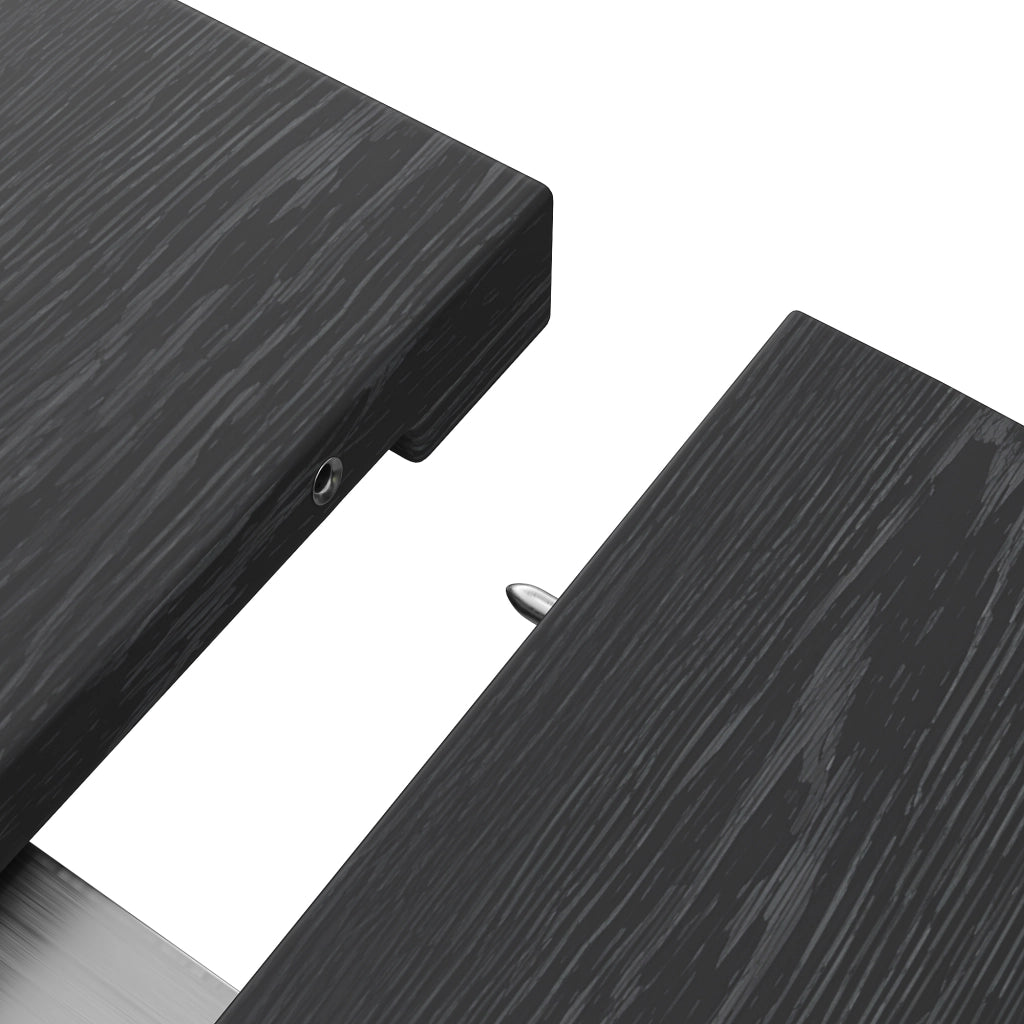 Tavolo da pranzo allungabile rotondo ovale con ripiano integrato in MDF nero