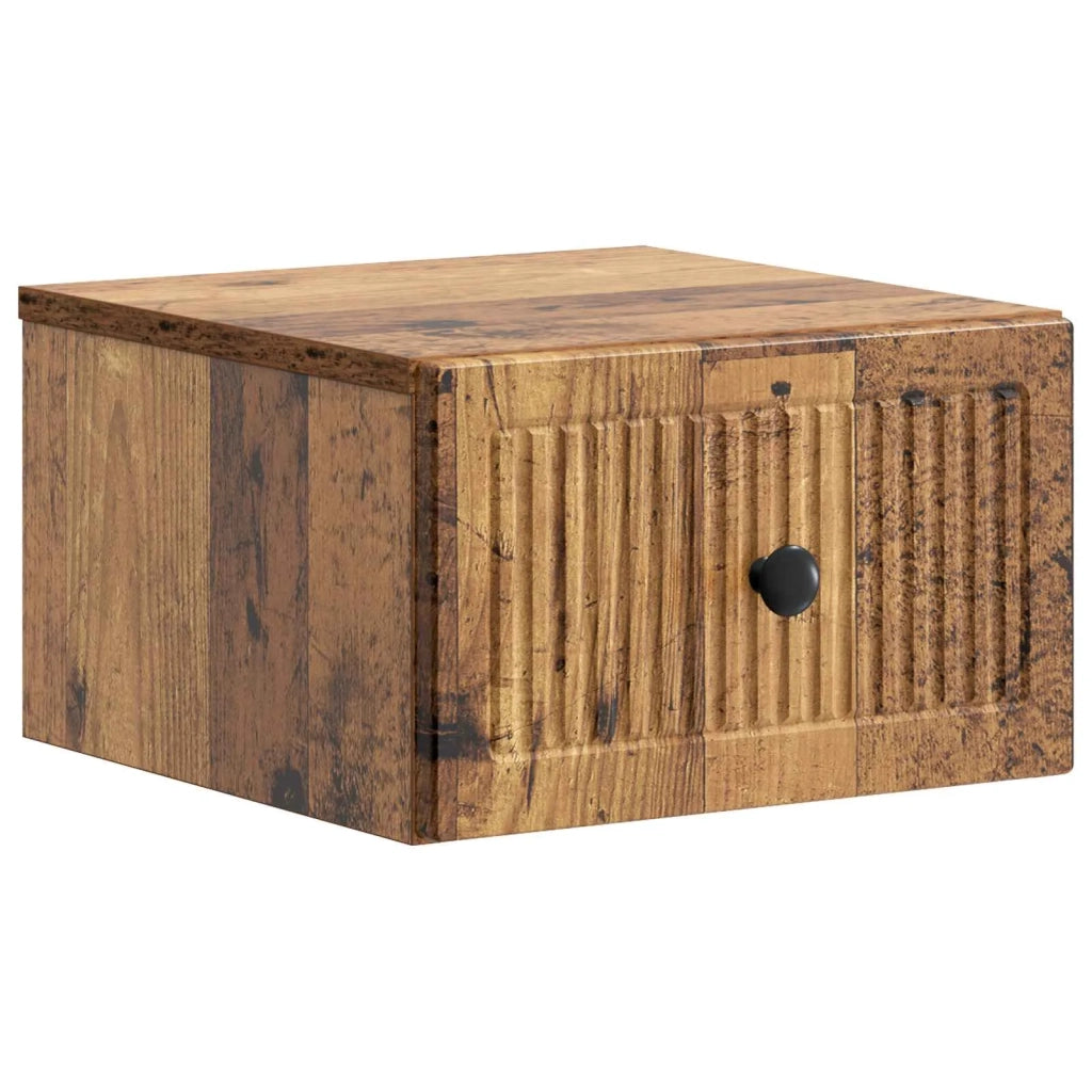 Mobiletto da notte a muro 2 pcs Legno antico 33 x 34,5 x 20 cm 897932