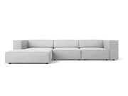 Cosmopolitan Design - Divano angolare sinistro "Arendal" 4 posti in ciniglia con effetto a coste grigio chiaro 
