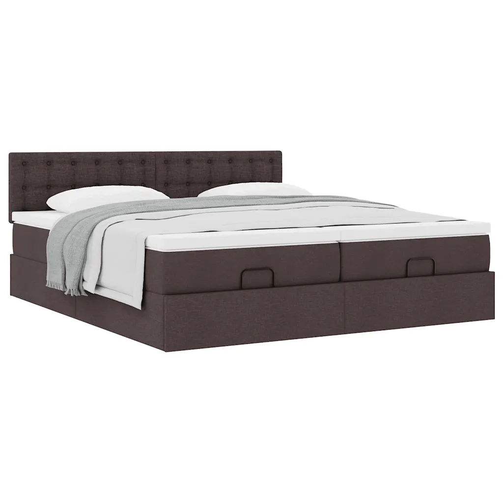 Struttura Letto Pouf con Materassi 180x200 cm in Tessuto 3312039