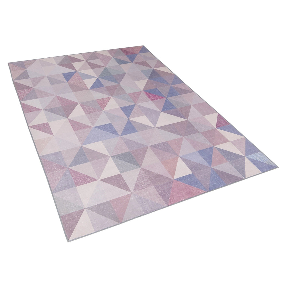 Tappeto tappetino Pastello Blu Grigio 140 x 200 cm Motivo Triangolo Tappeto Moderno Contemporaneo