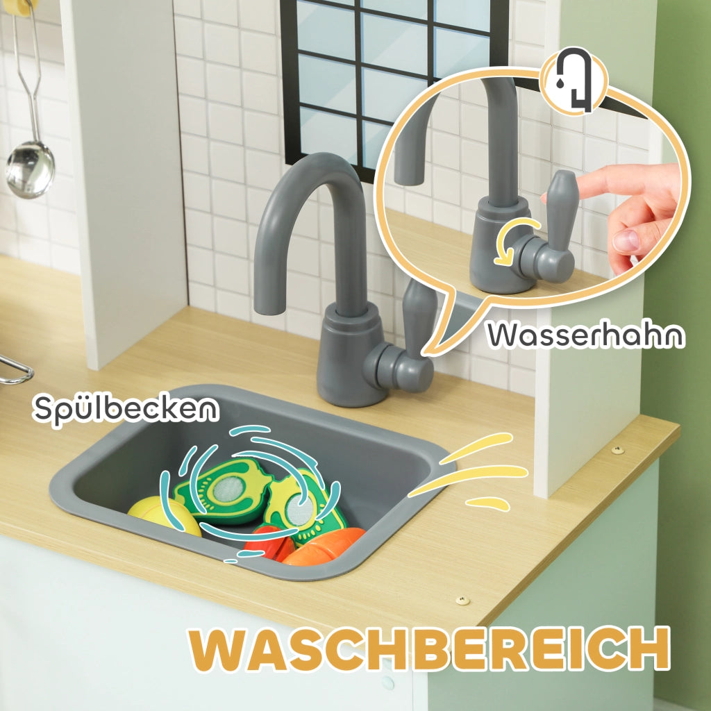 Cucina Giocattolo per Bambini ¨C zephmum ¨C Bl¨´, MDF, Acciaio, con Utensili