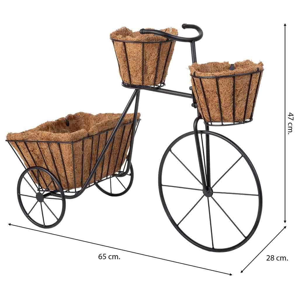 Portavaso per bicicletta nero, 65x28x47h cm