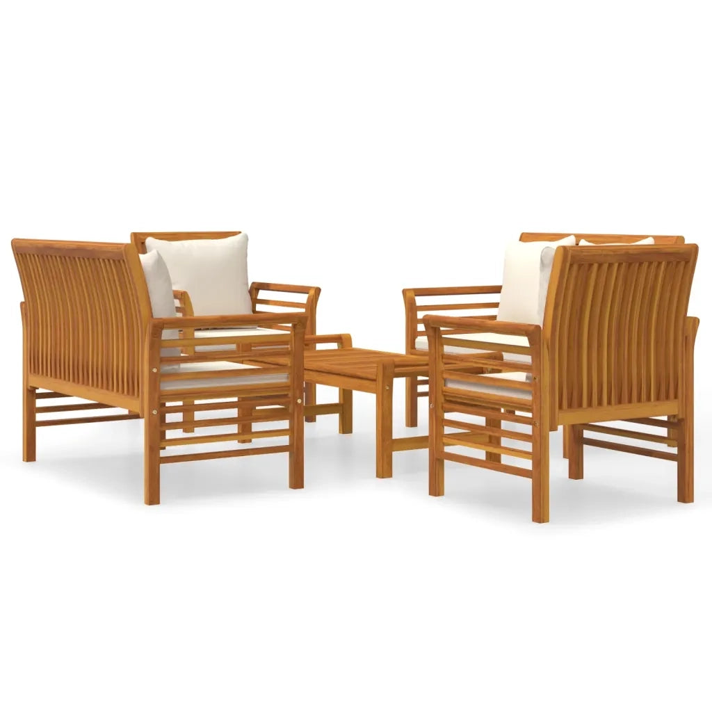 Set Salotto da Giardino 5 pz con Cuscini Legno Massello Acacia 3058096
