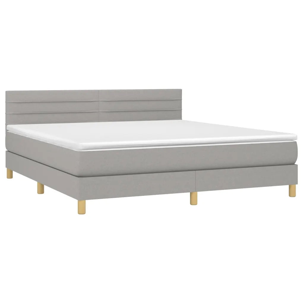 Letto a Molle Materasso e LED Grigio Chiaro 180x200 cm Tessuto cod mxl 77554