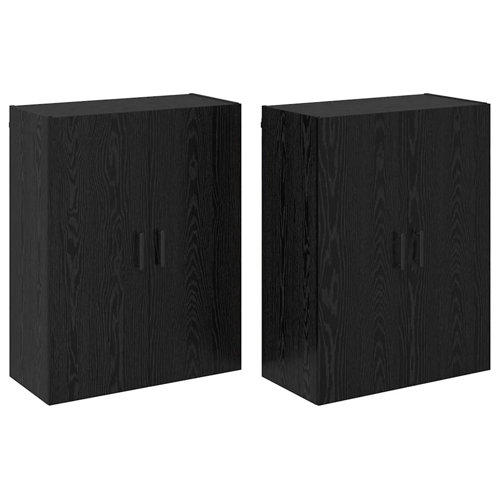 Mobiletto a muro 2 pcs Rovere Nero 69,5 x 34 x 90 cm