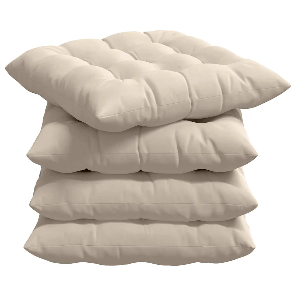 Cuscini per Seduta 4 pcs Beige 40 x 40 x 6 cm Microfibra