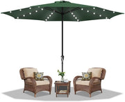 Parasole da giardino - 350CM - Ombrellone - con LED - UV50+ - Impermeabile - Ombrellone da balcone - Ombrellone a vento - Verde