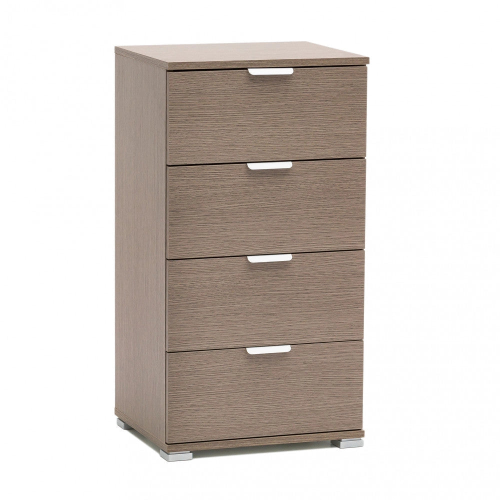 Mobiletto 4 Cassetti Rovere Grigio 45x38x85 h cm in Truciolare bilaminato Rovere grigio