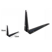 Trade Shop - 2 Pz Reggimensola Supporto Staffa Triangolare Mensola Metallo 10x12cm Nera 07914 -
