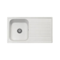 Lavello 86x50 cm reversibile 1 vasca gocciolatoio bianco Samet