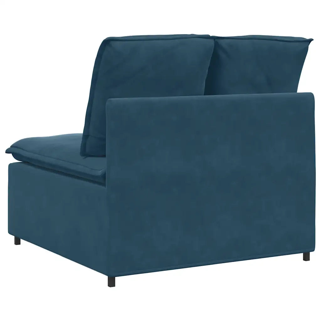 Modulo Centrale Divano Modulare con Cuscini Blu 100 cm CFW1826898
