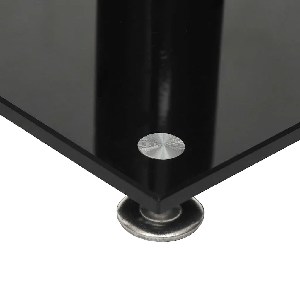 Pedane per Casse 2 pz Nero Vetro Temperato Design a 1 Pilastro CFW5232814