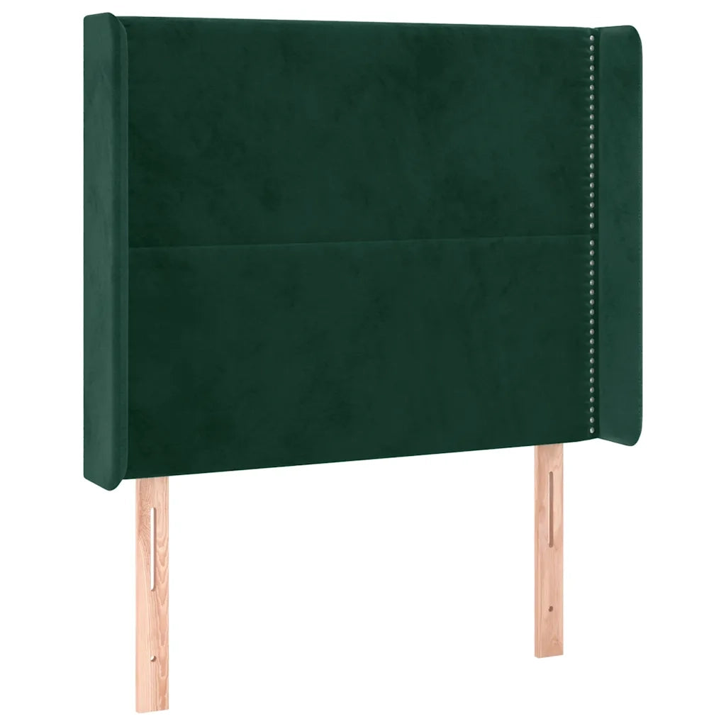 Testiera ad Orecchio Verde Scuro 103x16x118/128cm in Velluto cod mxl 48488
