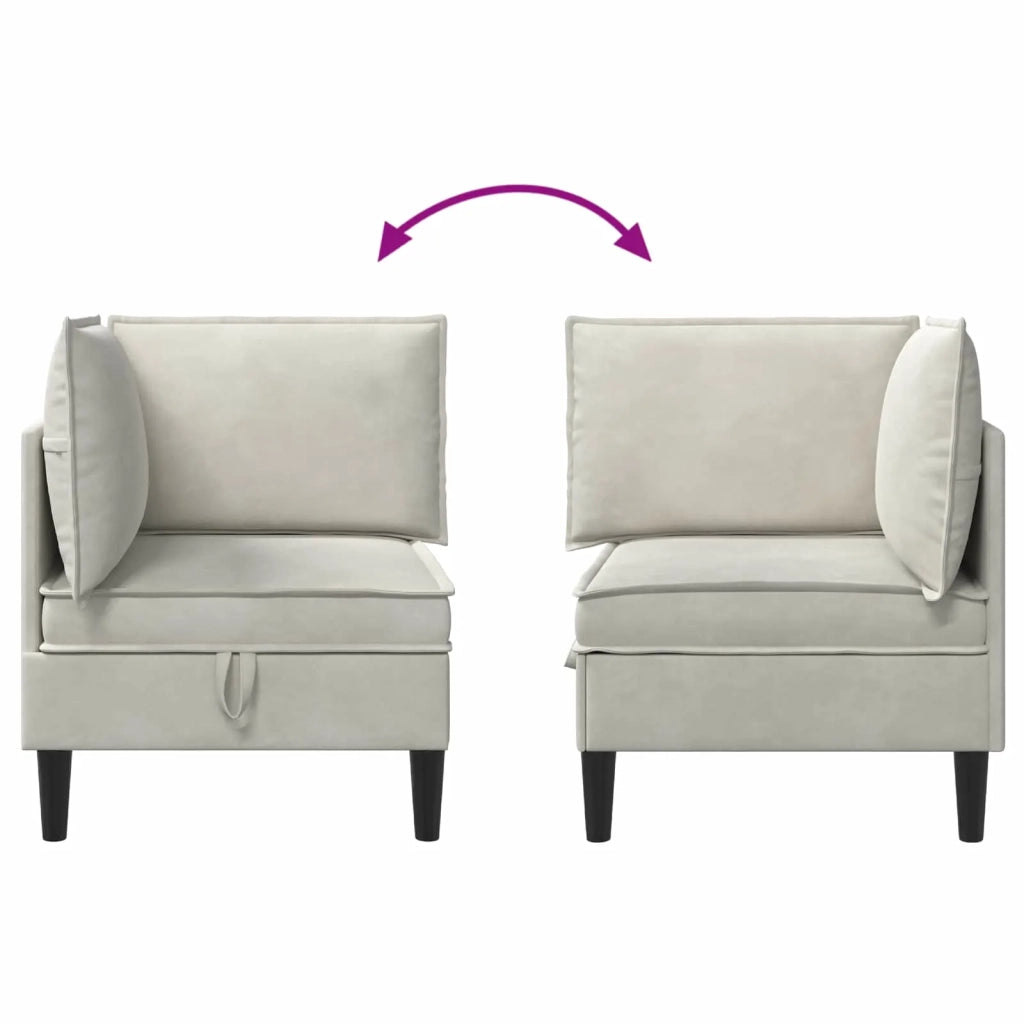 Divano | Divano da soggiorno | Sofa con Stoccaggio Crema Velluto