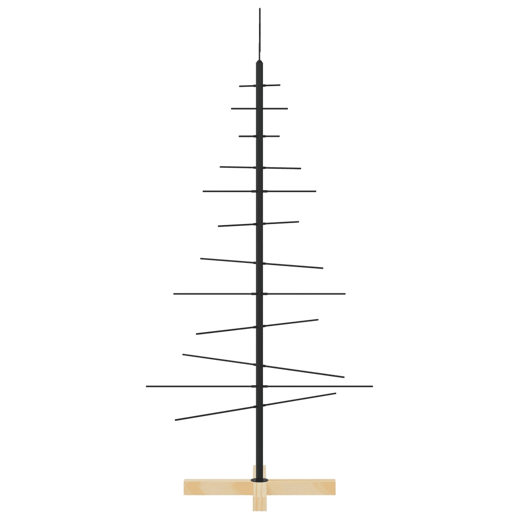 Albero di Natale in Metallo con Base in Legno Nero 120 cm 359603