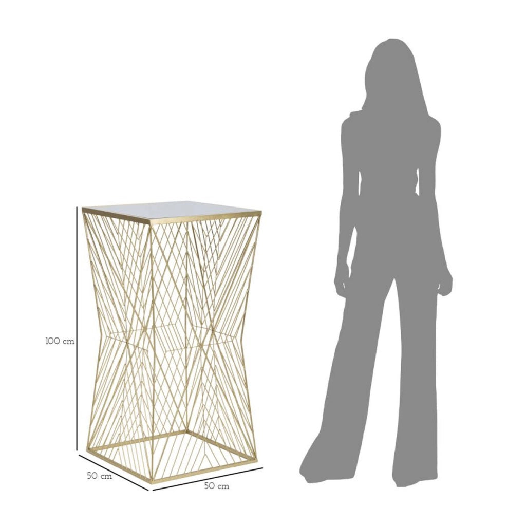 Tavolino VKH594, Oro, Metallo, 50x50x100 cm