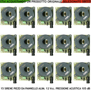 Sirena da Pannello Diffusore Piezo 15 Pezzi Acustica 105 dB Alimentazione 12 Vcc Morsetti Polarizzati Assorbimento 80 mA Melodia Bitonale A/B 1500 +/- 4000 Hz Fissaggio Circuito Tramite 4 Fori IP30