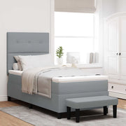 Letto a molle con materasso Grigio chiaro 90 x 200 cm Tessuto
