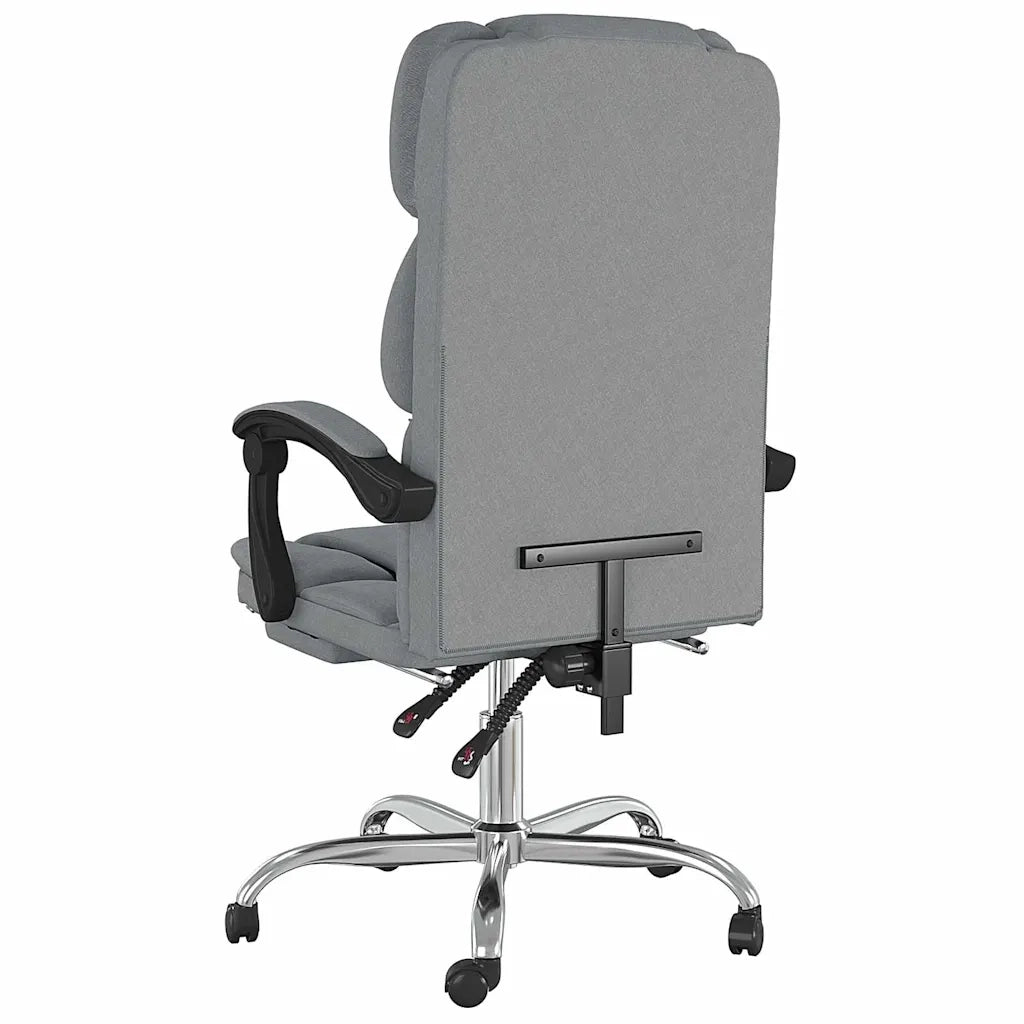 Sedia per studi-Poltrona da Ufficio Reclinabile Grigio Chiaro in Tessuto 488820