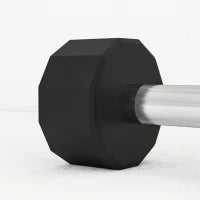 Set 2 Manubri a 12 Lati da 15 kg in Metallo e Gomma con Impugnatura Antiscivolo, 26x15.5x15.5 cm, Nero