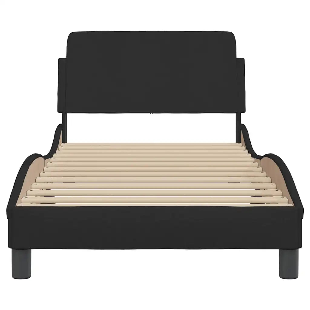 Giroletto con Testiera Dover Nero 90x200 cm Tessuto 373107