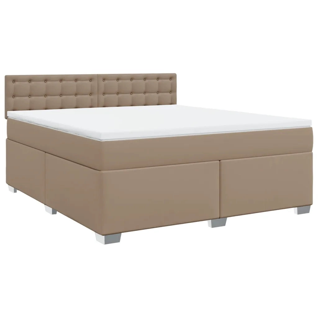 vidaXL Giroletto a Molle con Materasso Cappuccino 180x200cm Similpelle