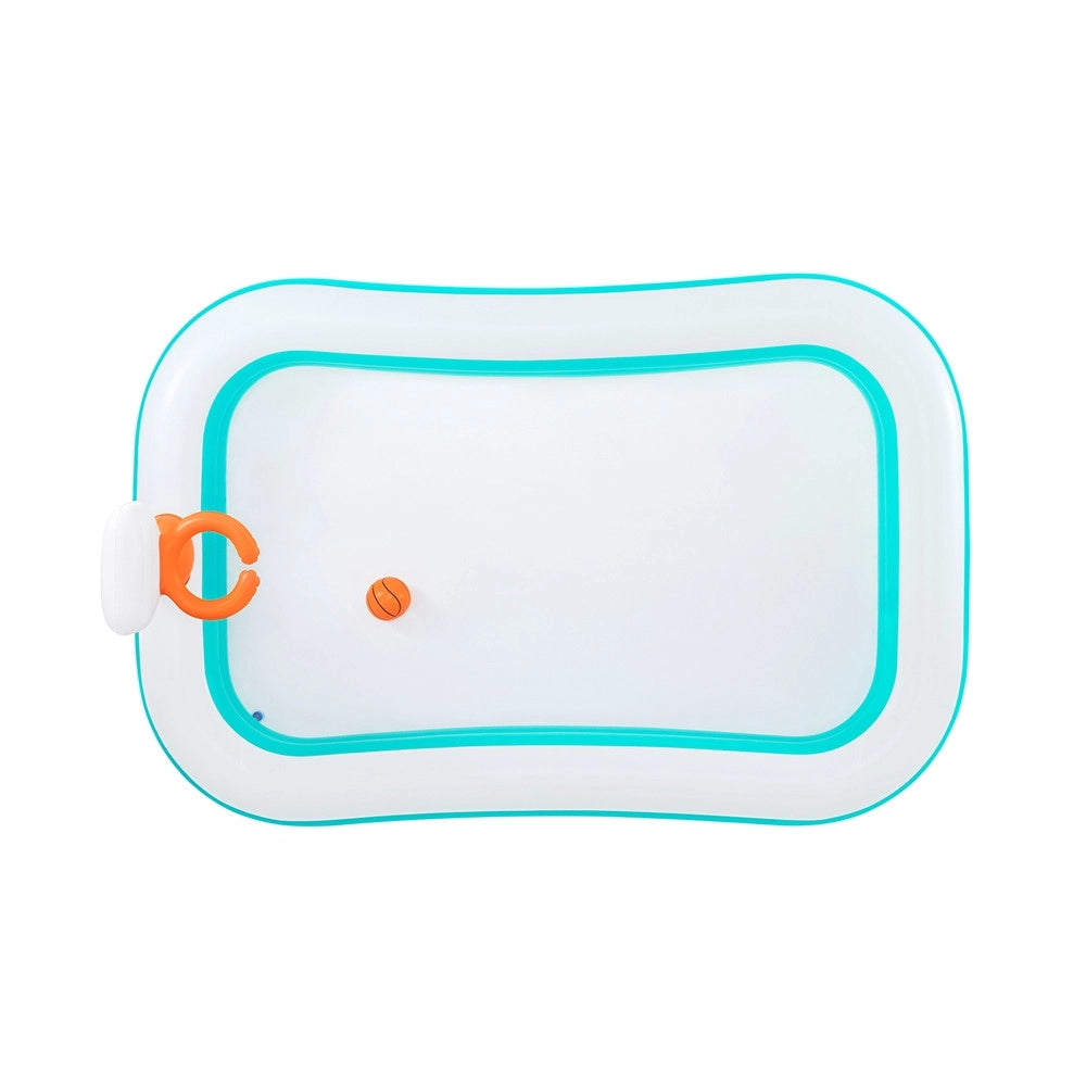 Trade Shop - Piscina Gonfiabile Familiare Con Canestro Da Basket Pallone 251x168x102 Cm Giardino 54445 -
