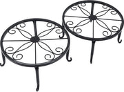 4 pezzi di supporto per piante in metallo, supporto per vaso di fiori in ferro, stantuffo per piante per interni esterni giardino (nero)