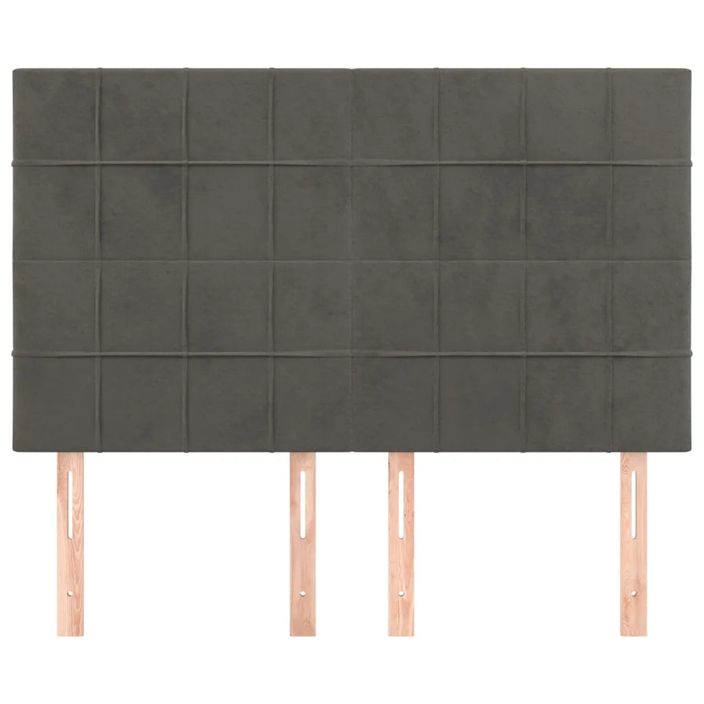 Testiera | Testata Grigio Scuro 144x5x118/128 cm Velluto