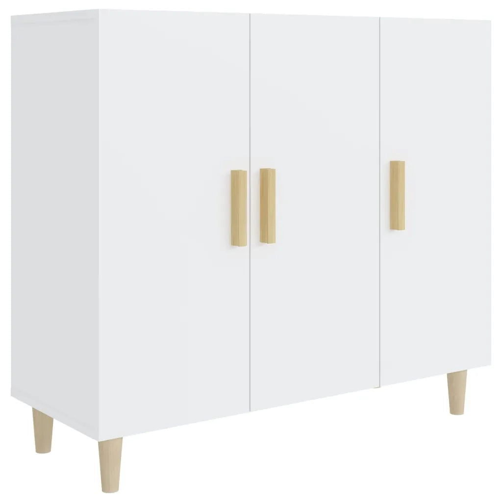 Credenza Bianca 90x34x80 cm in Legno Multistrato 812492