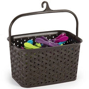 Trade Shop - Cestino Portamollette Porta Mollette Cesto Effetto Rattan In Plastica 18x24x14cm -