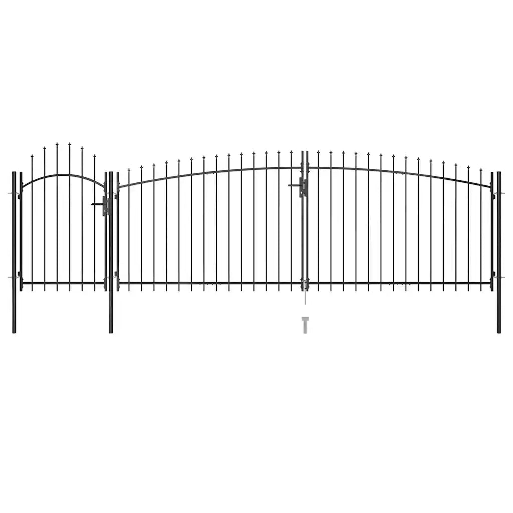 Cancello per recinzione da giardino Woerden con punta a lancia 5x1,5 m Nero 146324