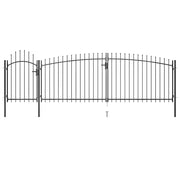 Cancello per recinzione da giardino Woerden con punta a lancia 5x1,5 m Nero 146324